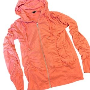 🪩4/$20!! Champion Full Zip Hoodie “Elite” Ruched Medium Coral